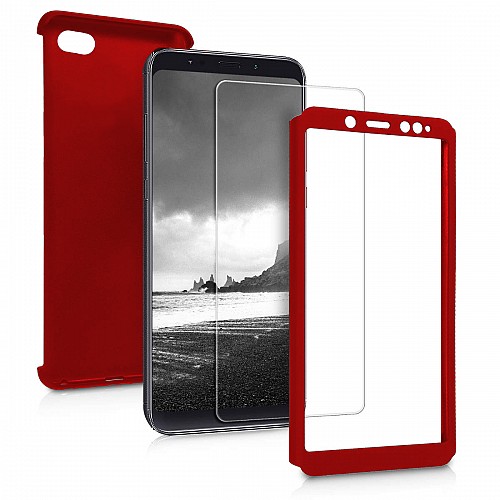 360 Full Cover & Temp.Glass Xiaomi Redmi 6A Red