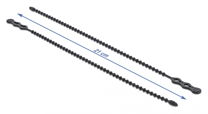 DELOCK reusable δεματικά καλωδίων 18966, 210x4.5mm, μαύρα, 10τμχ 18966