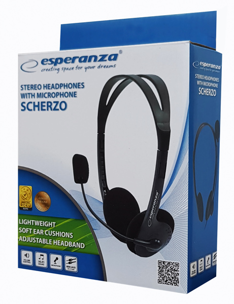 ESPERANZA Headphones   Scherzo EH102, 2x 3.5mm, 2.5m,  EH102