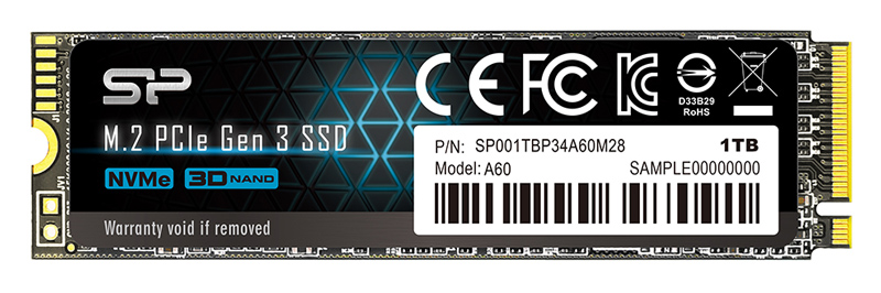 SILICON POWER SSD PCIe Gen3x4 P34A60 M.2 2280, 1TB, 2.200-1.600MB/s SP001TBP34A60M28