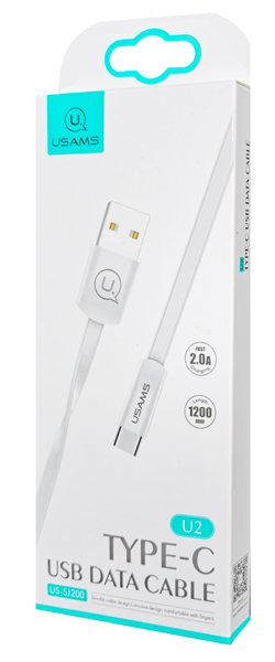 USAMS Καλώδιο USB σε USB-C US-SJ200, 10W, 1.2m, λευκό SJ200TC02