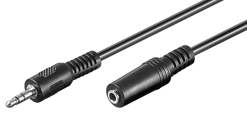 GOOBAY προέκταση καλωδίου ήχου 3.5mm 50090, 3 pin stereo, 5m, μαύρο 50090