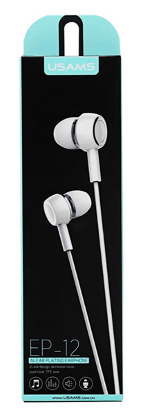 USAMS earphones   EP-12, 3.5mm , 10mm, 1.2m,  HSEP1202