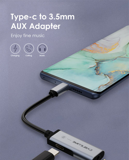 CABLETIME  USB-C  USB-C & 3.5mm CT-CMACD,  5210131038512