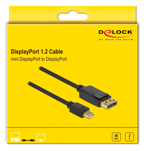 DELOCK  mini DisplayPort  DisplayPort 82438, 4K/60Hz, 2m,  82438