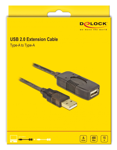 DELOCK  USB 2.0    82689, active, 15m,  82689