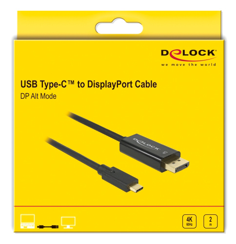 DELOCK  USB-C  DisplayPort 85256, DP Alt Mode, 4K, 2m,  85256