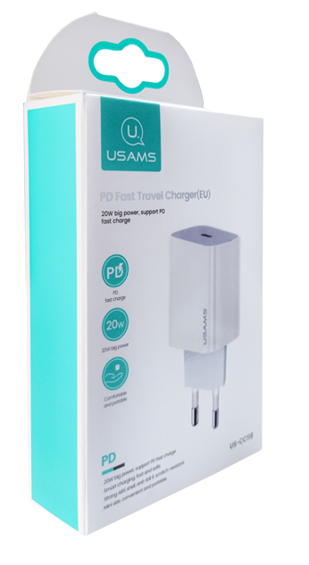 USAMS   US-CC118, 1x type-C, PD3.0 20W 3A,  CC118TC01