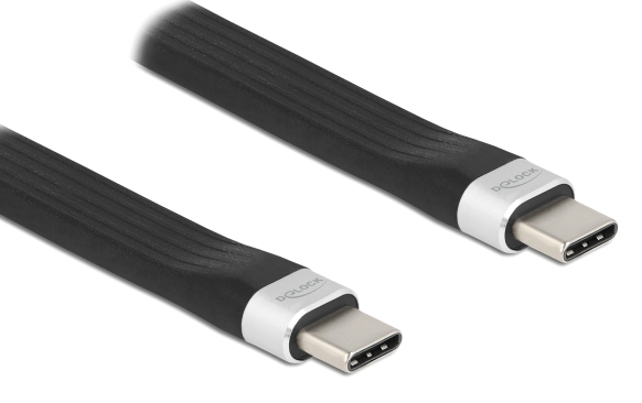 DELOCK καλώδιο USB 3.2 Gen 2 Type-C 85770, 10Gbps, 3A, FPC, flat, 13.5cm 85770