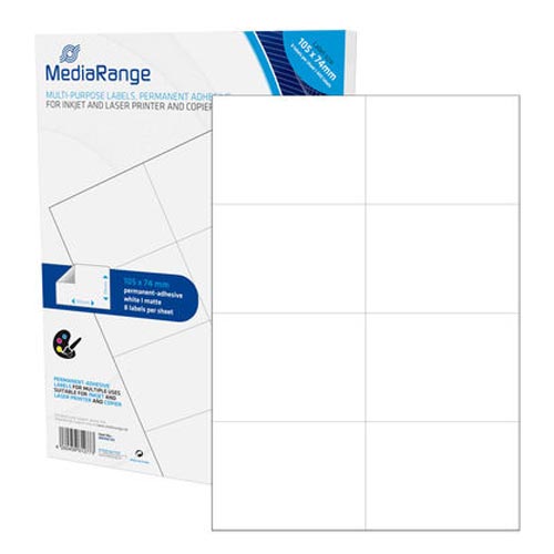 MediaRange Ετικέτες Γενικής Χρήσης 105x74mm. Λευκές (400 Pack) (MRINK145)