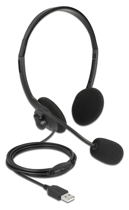 DELOCK headphones   27178, stereo, USB, volume control,  27178