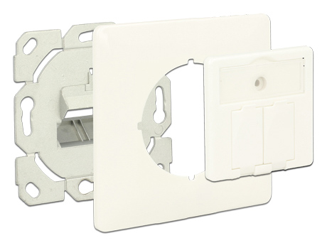 DELOCK Wall Outlet για Keystone 86219, 2 Port 86219