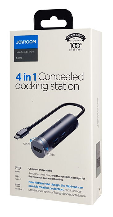 JOYROOM docking station S-H113-DG, 4 , USB-C, 100W PD, 4K,  S-H113-DG