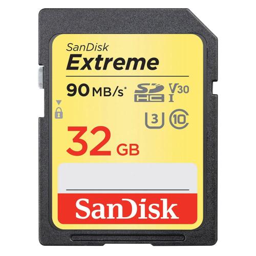   SDHC C10 UHS-I  SanDisk Extreme 90MB/s 32GB