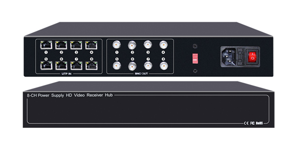 FOLKSAFE video and power receiver hub FS-HD4608VPS12, 8 channel FS-HD4608VPS12