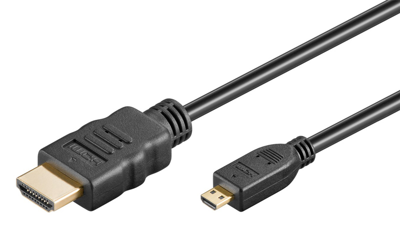 GOOBAY καλώδιο micro HDMI σε HDMI 53784 με Ethernet, 4K/60Hz, 1.5m, μαύρο 53784