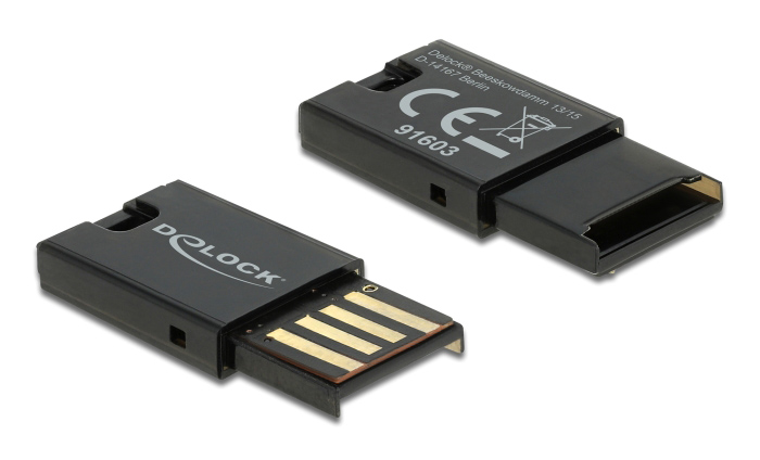 DELOCK USB card reader 91603 για κάρτες μνήμης micro SD, μαύρο 91603