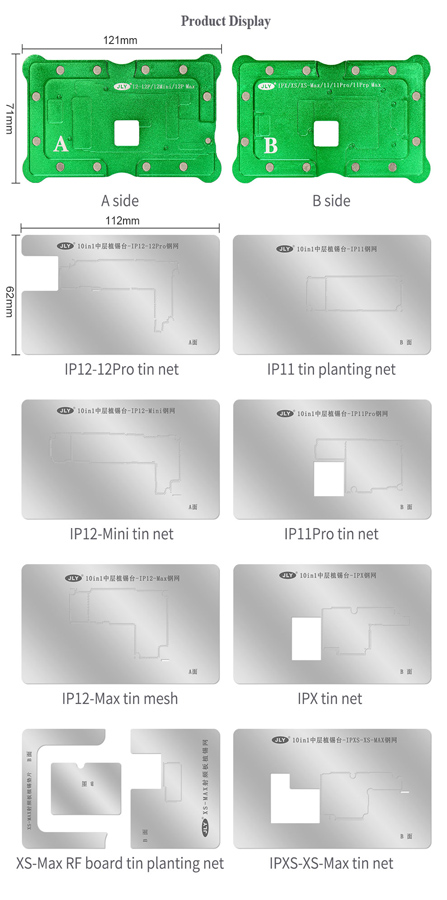 JLY βάση επισκευής motherboard BST-1023APLUS για iPhone, με BGA stencils BST-1023APLUS