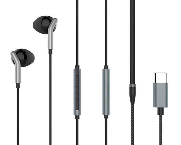 YISON earphones με μικρόφωνο X6, USB-C σύνδεση, Φ12mm, 1.2m, μαύρα YS-X6-BK