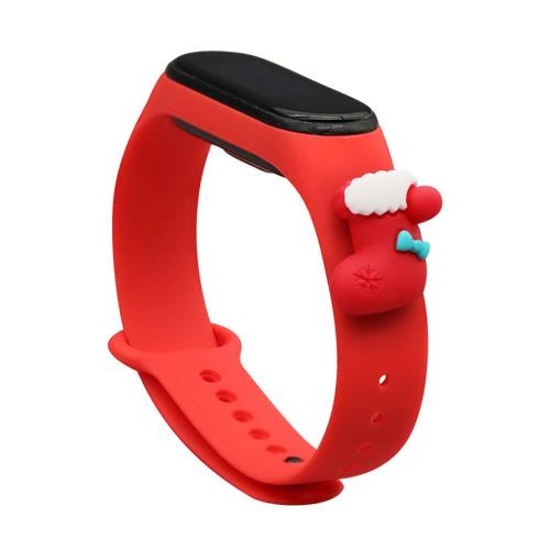 Λουράκι Xiaomi Mi Band 4/ Mi Band 5/ Mi Band 6 Xmas Sock Κόκκινο (Ασυσκεύαστο)