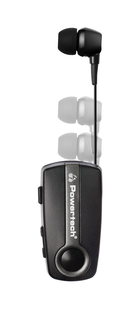 POWERTECH earphone Klipp 2 PT-998 multipoint, Bluetooth 5.1, USB-C, γκρι PT-998