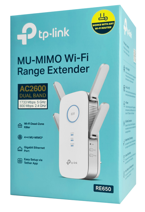 TP-LINK WiFi range extender RE650, dual-band, AC2600, Ver. 1.0 RE650