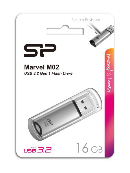 SILICON POWER USB Flash Drive Marvel M02, 16GB, USB 3.2, γκρι SP016GBUF3M02V1S