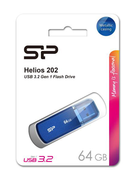 SILICON POWER USB Flash Drive Helios 202, 64GB, USB 3.2,  SP064GBUF3202V1B