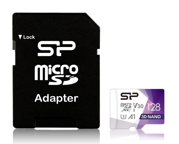 SILICON POWER   microSDXC Superior Pro, 128GB, Class 10 UHS-I U3 A1 V30 SP128GBSTXDU3V20AB