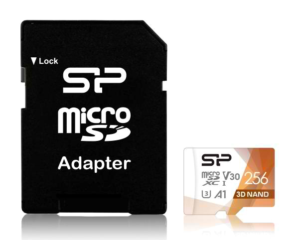 SILICON POWER   microSDXC Superior Pro, 256GB, Class 10 UHS-I U3 A1 V30 SP256GBSTXDU3V20AB