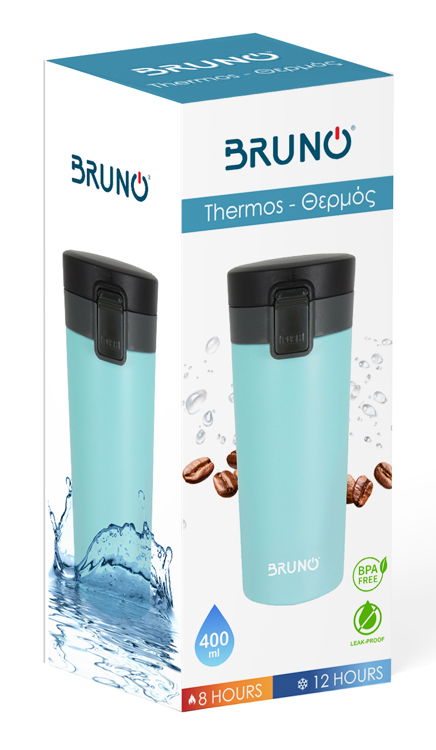 BRUNO θερμός BRN-0071, με κλείδωμα, anti-slip, 400ml,γαλάζιο BRN-0071