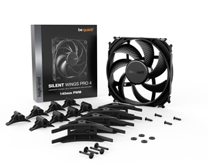 BEQUIET FAN SILENT WINGS PRO 4 140MM PWM BL099, 2400RPM, 97,41CFM/165,5M3/H, 36,8 dB, Lifespan 300000h, BLACK, 5YW.