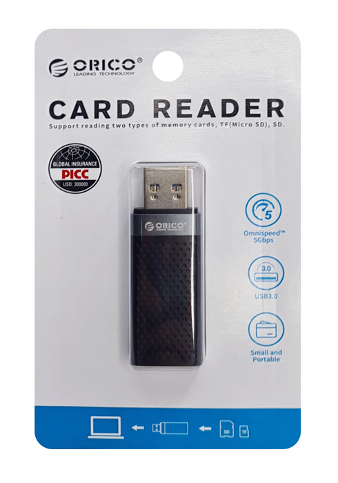 ORICO card reader CS2T-A3 για SD & Micro SD, USB 3.0, μαύρο CS2T-A3-BK-EP