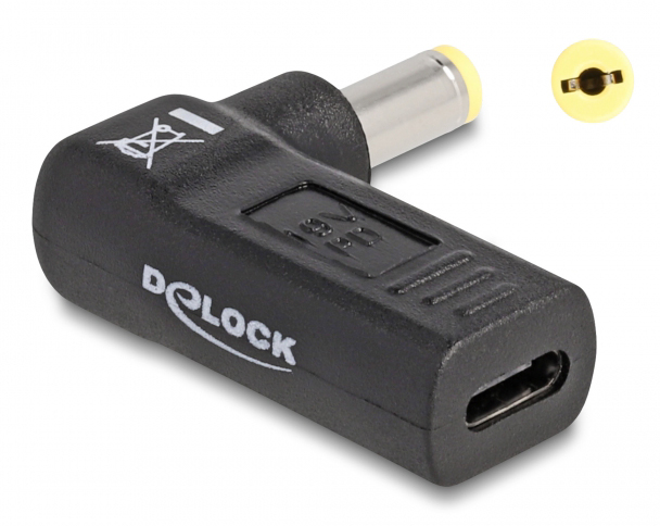 DELOCK αντάπτορας τροφοδοσίας 60009 USB-C σε Acer 5.5x1.7mm, 90°, μαύρος 60009