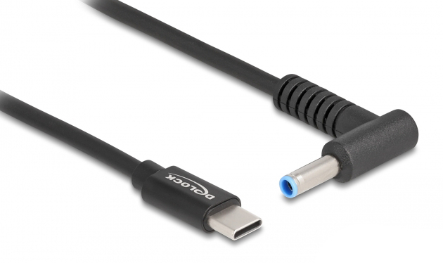 DELOCK καλώδιο τροφοδοσίας 87971, USB-C σε HP 4.5x3.0mm, 1.5m, μαύρο 87971