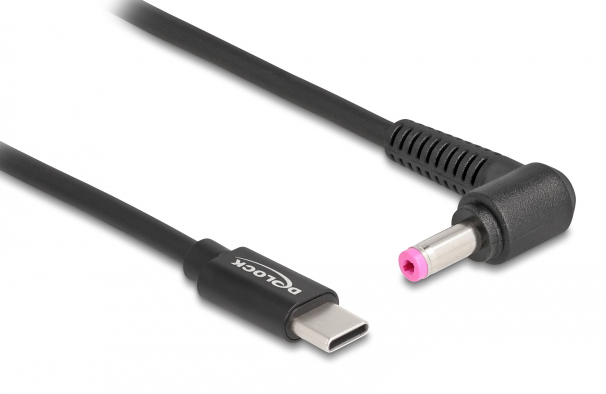 DELOCK καλώδιο τροφοδοσίας 87973, USB-C σε HP 4.8x1.7mm, 1.5m, μαύρο 87973