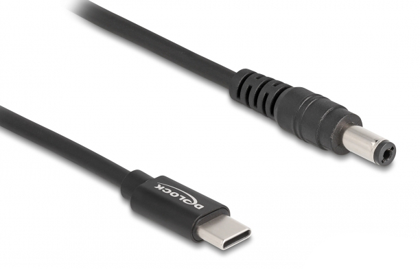 DELOCK καλώδιο τροφοδοσίας 87977, USB-C σε 5.5x2.1mm, 1.5m, μαύρο 87977