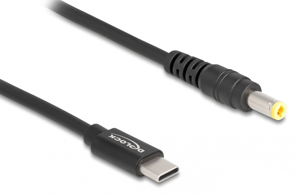 DELOCK καλώδιο τροφοδοσίας 87978, USB-C σε 5.5x2.5mm, 1.5m, μαύρο 87978