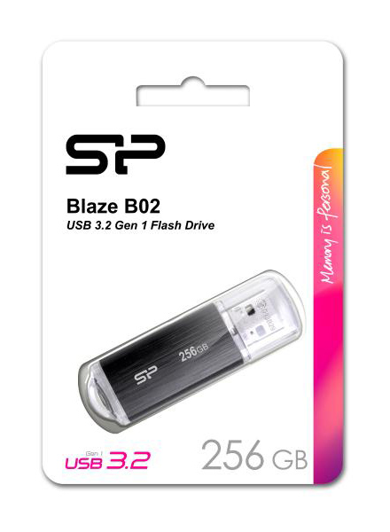 SILICON POWER USB Flash Drive Blaze B02, 256GB, USB 3.2,  SP256GBUF3B02V1K