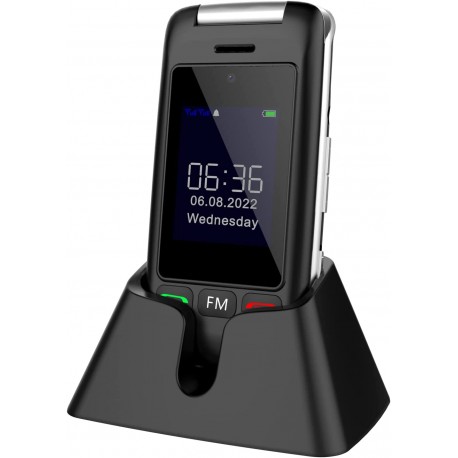 Artfone C10 Dual Sim 2.4 GSM Flip Phone with Dock Black ( )