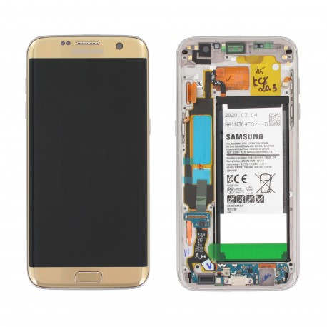 Samsung Galaxy S7 Edge USA FRAME Lcd+Touch Screen+Battery Gold ORIGINAL