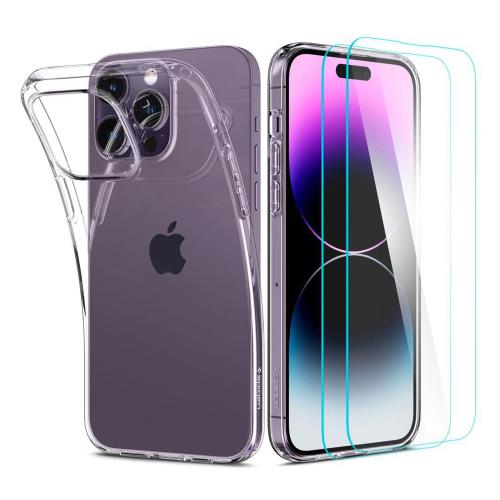  TPU Spigen Liquid Crystal (1 ) & Tempered Glass TR Slim (2 ) Apple iPhone 14 Pro Max Crystal Pack 