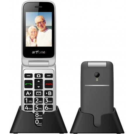 Artfone G3 3G Single Sim 2.4 GSM Flip Phone with Dock Grey ( )