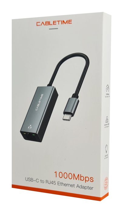 CABLETIME   CT-CML1000, USB-C, 1000Mbps Ethernet,  CT-CML1000-AG