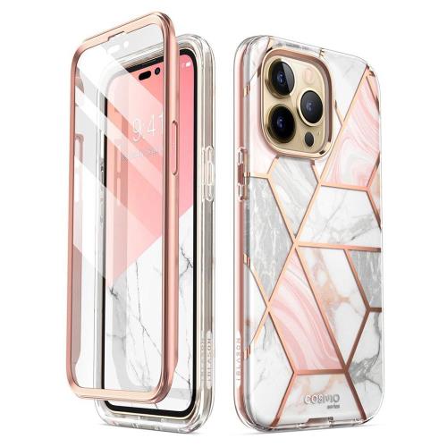  Full Body Rugged Supcase Cosmo Apple iPhone 14 Pro Max Marble