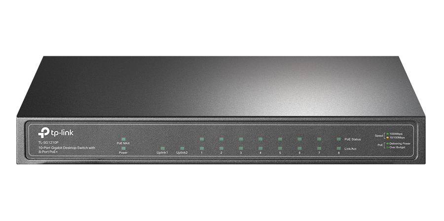 TP-LINK desktop switch TL-SG1210P, 10-Port Gigabit, 8x PoE+, Ver. 3.0 TL-SG1210P