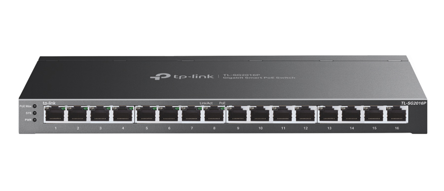 TP-LINK JetStream switch TL-SG2016P, 16-Port Gigabit, 8x PoE+, Ver. 1.0 TL-SG2016P