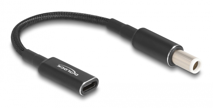 DELOCK καλώδιο τροφοδοσίας 60037, USB-C σε Dell 7.4x5.0mm, 15cm, μαύρο 60037