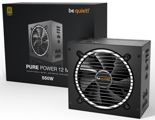 BEQUIET PSU PURE POWER 12 M 550W BN341, GOLD CERTIFIED, MODULAR CABLES, SILENT OPTIMIZED 12CM FAN, 10YW.