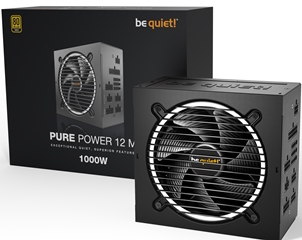 BEQUIET PSU PURE POWER 12 M 1000W BN345, GOLD CERTIFIED, MODULAR CABLES, SILENT OPTIMIZED 12CM FAN, 10YW